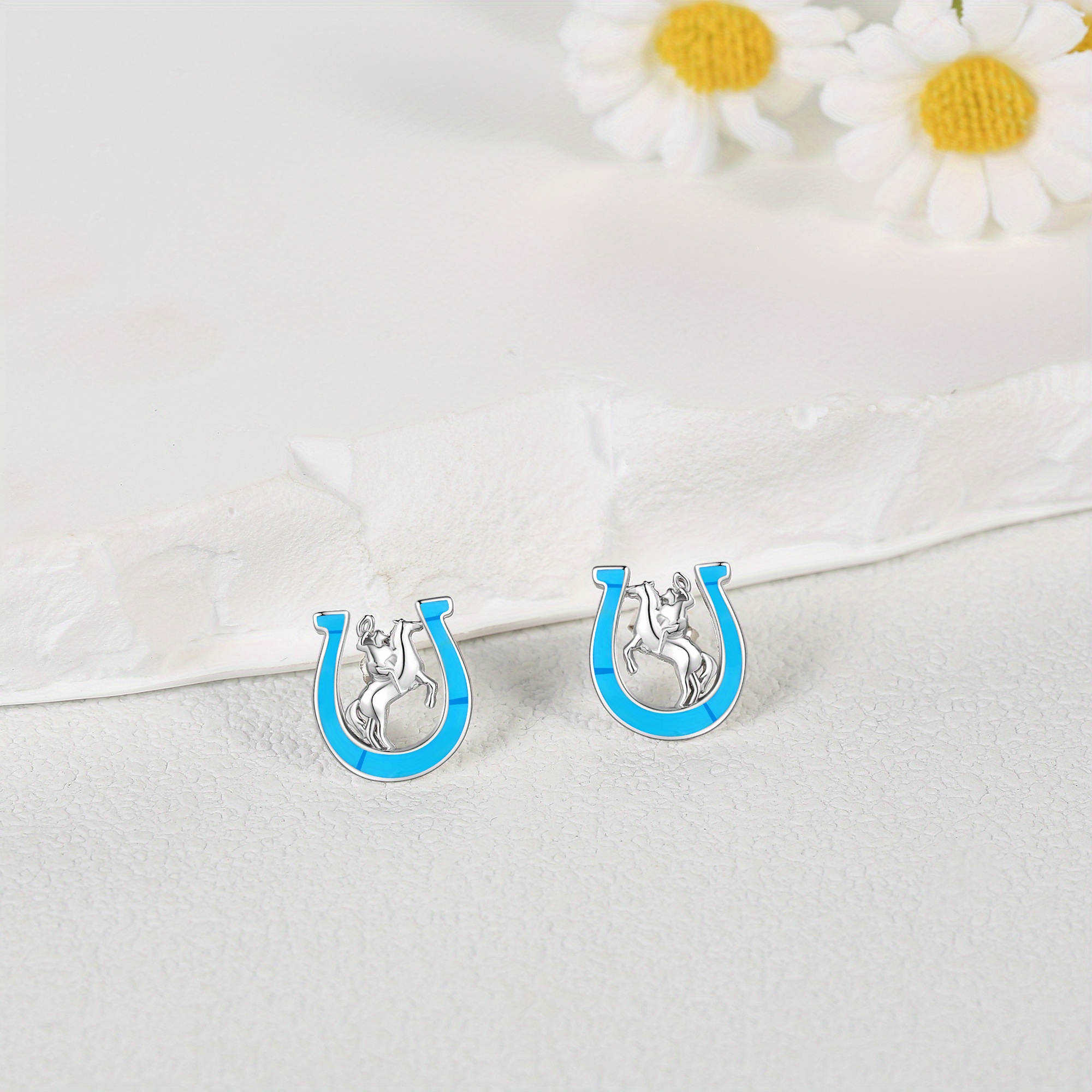 Women's 925 Sterling Silver Horseshoe Earrings